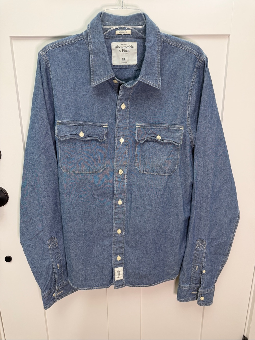 Abercrombie & Fitch Blue Denim Button-Down Shirt
